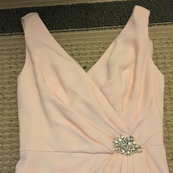 Crepe Sheath Dress with Side Slit and Cowl Back - Picture 2 of 8